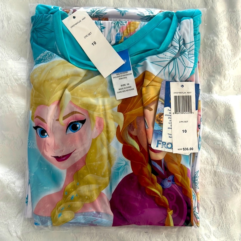 COPY - Disney Frozen Girls 2 Piece Pajama Set Size 10